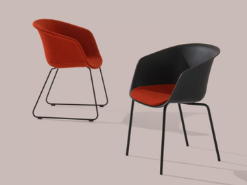DUNK 1192M - Sled base fabric chair with armrests by Et al. - view 3